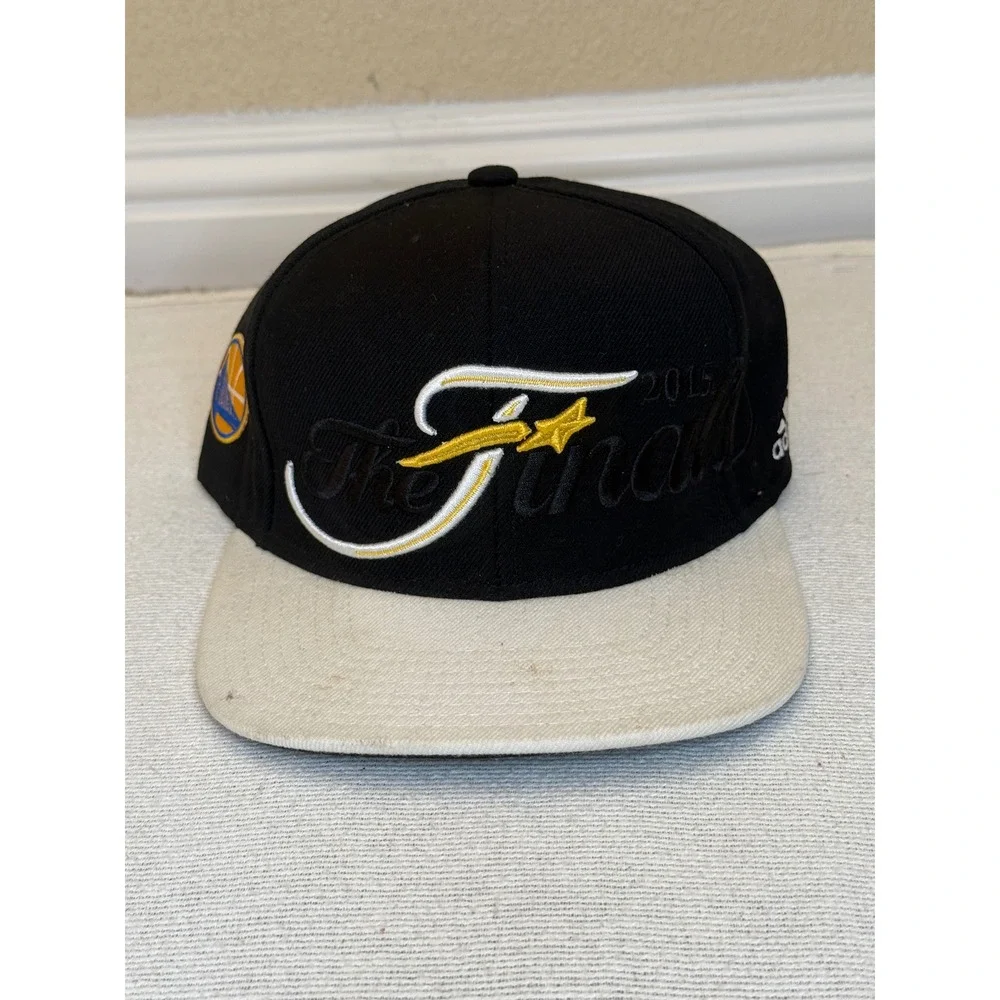 Adidas Snapback Hat Men Black 2015 NBA Finals Warriors Wool Blend